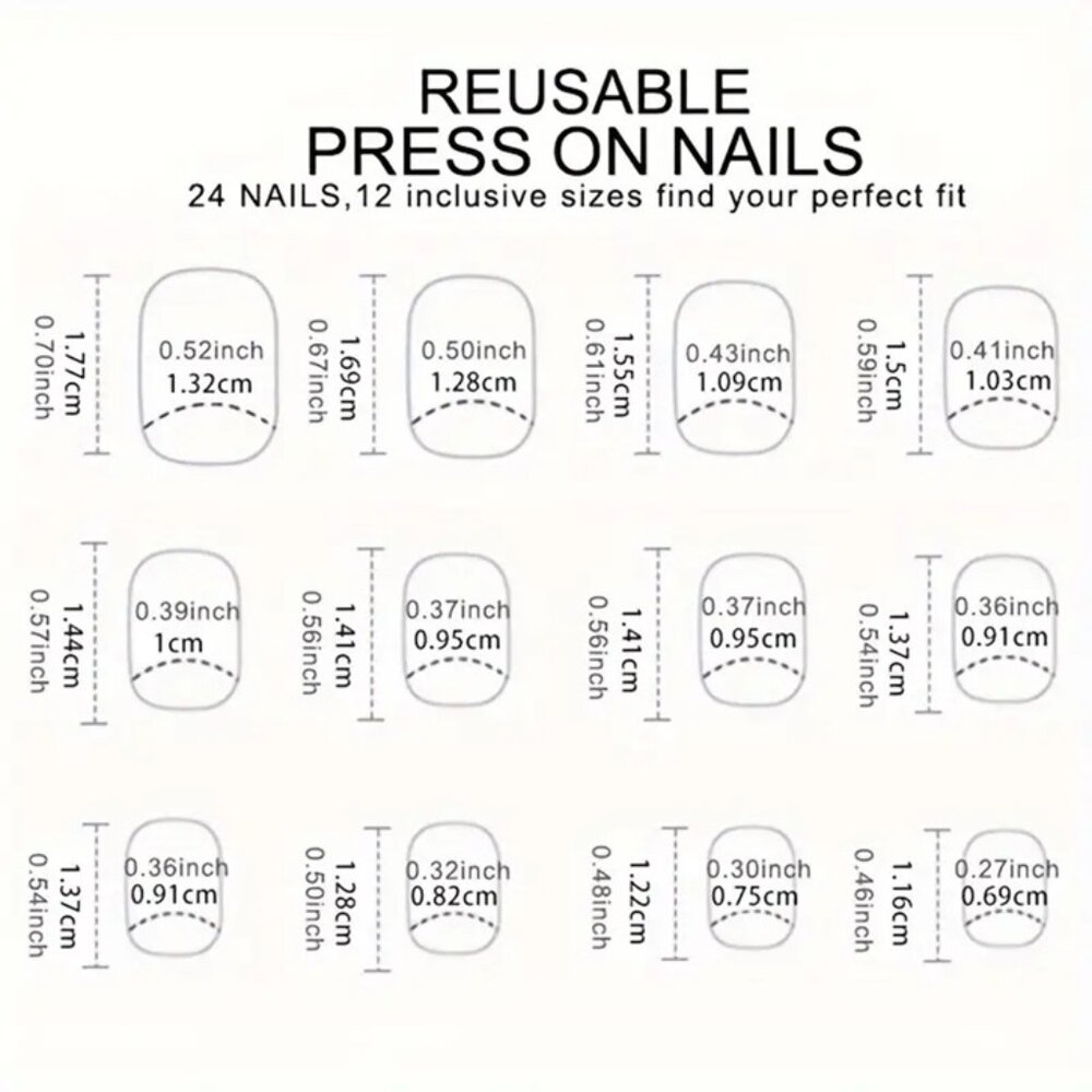 New Cute Doll Colorful Glossy Finish Press On Nails Sets - Picture 2 of 6